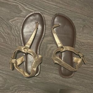 Brown and Gold Women's Sandals